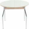 100399 Стол Ривьера СВ D90, Стекло, Дуб выбеленный/Молочный, 5, Аврора