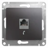 GSL001381T Телефонная розетка встраиваемая RJ-11 (графит) Systeme Electric Glossa GSL001381T
