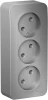 BLNRA000313 Розетка накладная тройная без заземления (алюминий) Systeme Electric Blanca BLNRA000313