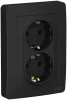 BLNRS001026 Розетка встраиваемая двойная с заземлением (антрацит) Systeme Electric Blanca BLNRS001026