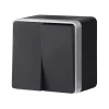 W5020234 Выключатель двухклавишный влагозащищенный Gallant Werkel W5020234 (черный с серебром)