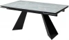 463M03853 Обеденный стол M-City Купер 160 Серый мрамор матовый, керамика / черный каркас