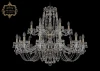 11.21.12+6.360.2d.Br.Sp Подвесная большая люстра с хрустальными подвесками Art Classic 11.21 11.21.12+6.360.2d.Br.Sp (220V, на цепи, подсвечник, свеча)