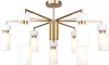 1171/9P Brass Потолочная люстра на штанге Escada Sonnet 9x40Вт E14, металл/стекло, бронза, белый плафон (220V)