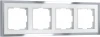 W0042850 Рамка на 4 поста Baguette (белый/серебро) Werkel W0042850 (a062782)