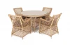 DOPC4T-5-SET Обеденная группа плетеная, цвет соломенный 4SIS Доппио DOPC4T-5-SET