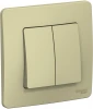 BLNVS010507 Выключатель встраиваемый двухклавишный (бежевый) Systeme Electric Blanca BLNVS010507