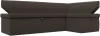 125896 Диван кухонный угловой Омура правый угол (Коричневый/Рогожка) Лига Диванов арт.125896