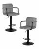 LM-5011-N_B-M_VV-LAR-E2041-25 Набор 2 шт стул барный DOBRIN KRUGER ARM BLACK (серый вельвет (LAR-E2041-25))