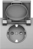 DS45437 Накладка для розетки Schuko с заземлением, с крышкой, 16A 250 В~, сталь IP44 Donel S08 DS45437