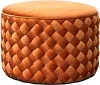 N-PUF304 TER Пуф плетеный, велюр терракотовый d60*42см Garda Decor арт.N-PUF304 TER