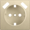 WL10-USB-CP Накладка для встраиваемой розетки с заземлением и двумя USB Werkel, шампань