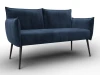131072 Диван прямой Лига-083 (Фанера/Металл/Велюр/Синий) Лига Диванов 131072