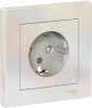 ATN000444 Розетка встраиваемая с заземлением и шторками (жемчужный) Systeme Electric AtlasDesign ATN000444
