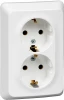 PC16-107B Розетка встраиваемая двойная с заземлением (белый) Systeme Electric Etude PC16-107B