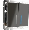 WL07-SW-2G-LED Выключатель двухклавишный с подсветкой (серо-коричневый) WL07-SW-2G-LED (a035910)