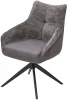 635M05600 Стул FABIAN 360 град. поворот. MONA-464 Серый, PU/ STEAM-132 Серый, ткань / черный каркас, ®DISAUR (арт.635M05600)