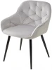 UDC9051BLV03 Стул M-City BREEZE BLUVEL-03 LIGHT GREY, велюр/ черный каркас