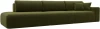 121351 Диван прямой Лига-036 НПБ Модерн Лонг подлокотник справа (Зеленый/Микровельвет) Лига Диванов арт.121351