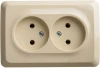 PA16-105K Розетка накладная двойная без заземления (кремовый) Systeme Electric Etude PA16-105K