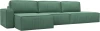 124845L Диван угловой Прага модерн лонг левый угол (Зеленый/Рогожка) Лига Диванов арт.124845L