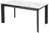 DECDF501THGSTATBLCK160 Обеденный стол M-City CREMONA 160 HIGH GLOSS STATUARIO Белый мрамор глянцевый, керамика/ черный каркас