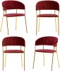 FR 0715K Комплект из 4-х стульев Bradexhome Turin винный с золотыми ножками