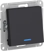 ATN001063 Выключатель встраиваемый одноклавишный с подсветкой (карбон) Systeme Electric AtlasDesign ATN001063