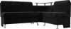 126114 Диван кухонный угловой Сидней правый угол (Черный/Велюр) Лига Диванов арт.126114