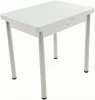 100401 Стол Аврора Бари мини, Стекло, Белый
