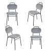 FR 1067K Комплект из 4-х стульев MOLLY разборный черный каркас серое сиденье Bradex Home FR 1067K