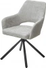 629M05436 Стул M-City NURI 180 град. поворот. 3018-03 светло-серый, шенилл/ черный каркас