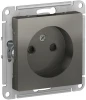 ATN000949 Розетка встраиваемая без заземления со шторками (сталь) Systeme Electric AtlasDesign ATN000949