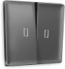AP6540 Лицевая панель Ambrella Volt ALFA (Антрацит серый) для 2-клавишных выключателей с подсветкой QUANT AP6540