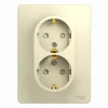 GSL000226 Розетка встраиваемая двойная с заземлением и шторками (Бежевый) Systeme Electric Glossa GSL000226