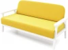 21951 Диван Arsko прямой Флори М белая эмаль велюр желтый