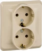 PC16-007K Розетка встраиваемая двойная с заземлением (кремовый) Systeme Electric Этюд PC16-007K