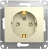 GSL000245 Розетка встраиваемая с заземлением и шторками (бежевый) Systeme Electric Glossa GSL000245