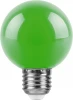 25907 Лампочка светодиодная E27 3W 220V шар зеленая Feron 25907