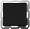 G3031PB Выключатель трехклавишный (черный матовый) Jasmart G-Classic G3031PB