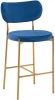 УТ000028063 Стул полубарный Stool Group Барбара велюр синий золотые ножки УТ000028063