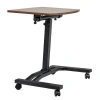 TD 0729 Стол многофункциональный на колёсах, 48x40 см, «РОЛЕТ», 1 ножка, регул.высота, мдф, металл, тёмн. дерево, чёрный