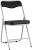 УТ000035369 Складной стул Джонни экокожа черный каркас металлик Stool Group УТ000035369