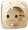 OP6090 Лицевая панель Ambrella Volt OMEGA (Шампань) для электрической розетки с заземлением со шторками 2USB A+A QUANT OP6090