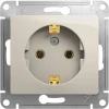 GSL000943 Розетка встраиваемая с заземлением (молочный) Systeme Electric Glossa GSL000943