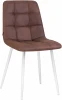 7094-LML ALEX, цвет сиденья коричневая микрофибра (PK-03), цвет основания белый Стул обеденный ALEX (белые ножки, коричневая микрофибра (PK-03))
