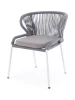 MIL-CH-st001W H-grey(gray) Стул плетенный из роупа, каркас сталь белый, роуп светло-серый кругл, ткань серая 4SIS Милан MIL-CH-st001W H-grey(gray)