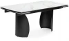 553534 Керамический стол Woodville Готланд 160(220)х90х79 белый мрамор / черный 553534