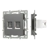 045338 Механизм компьютерной розетки двойной SCT-MPC2-PL-GR (RJ-45, CAT6) (Arlight) 045338