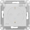 ATN440146 Розетка встраиваемая с заземлением, шторками и крышкой (белый) IP44 Systeme Electric AtlasDesign ATN440146